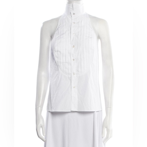 RALPH LAUREN COLLECTION MOCK NECK HALTER TANK TOP - Picture 10 of 11